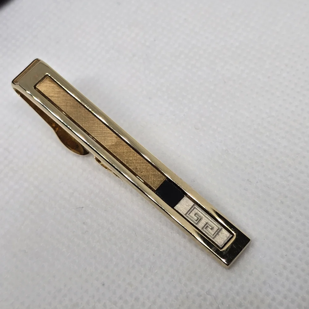 Givenchy Logo Gold Tone Tie Clip